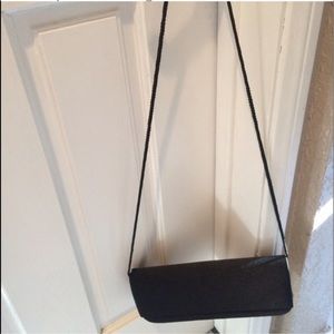 Black satin bag